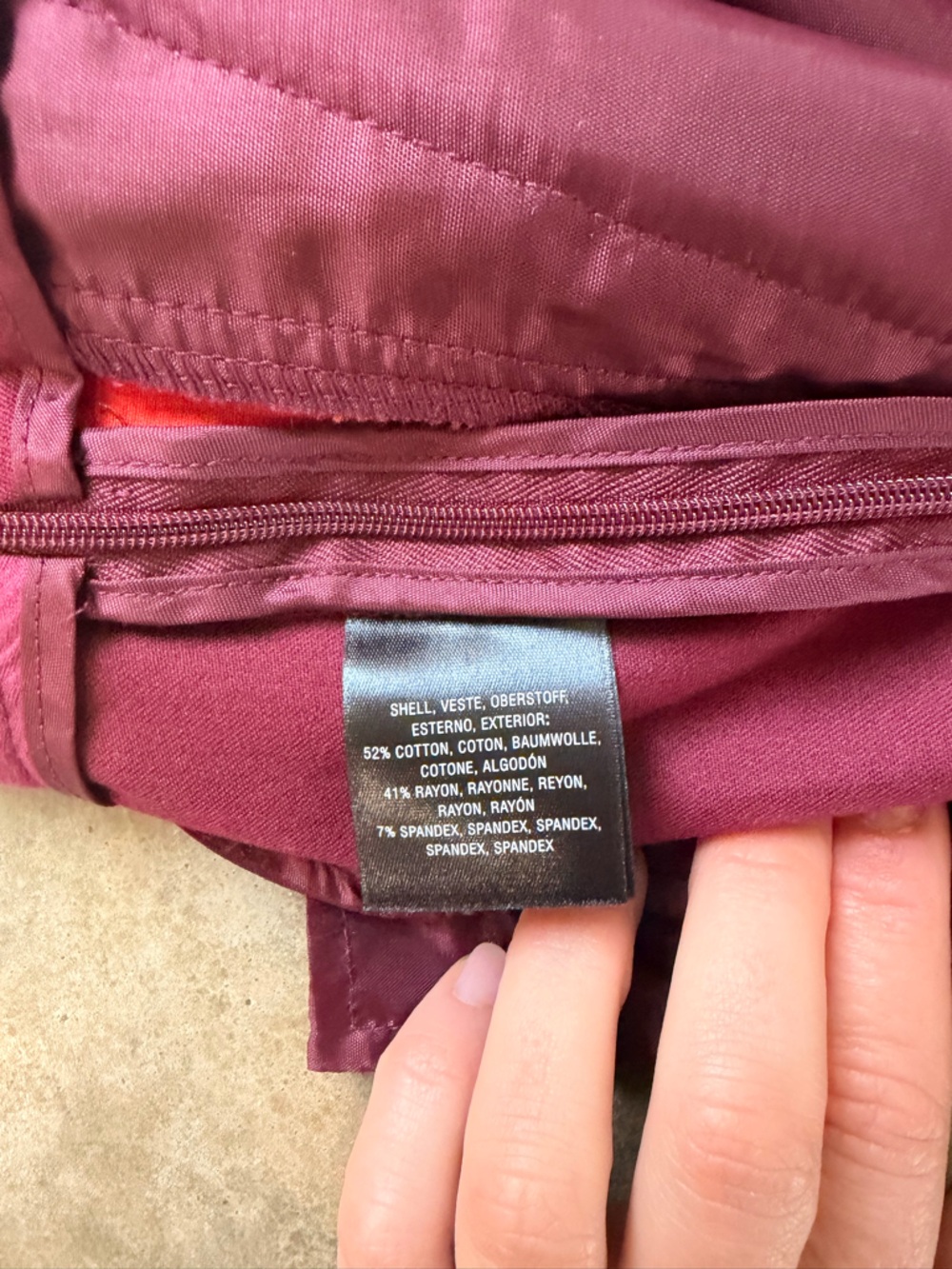 Anthropologie Burgundy Skinny Pants Red Side Stripe - Size 10 - Picture 12 of 14